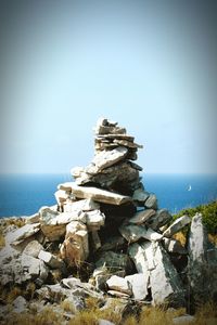 Rock formations in sea