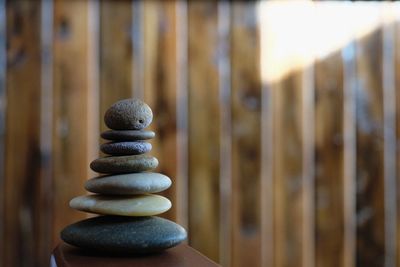 Close-up of stone stack