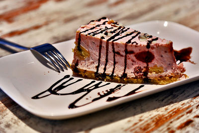 Close-up of cake on plate
