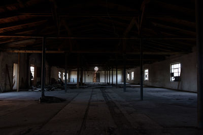 Empty corridor of old building