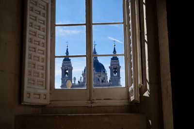 Close-up of built structure against sky