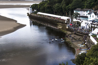 View of canal along buildings