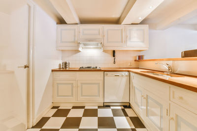 Empty kitchen counter in modern home