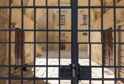 Buildings seen through window