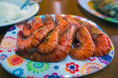 Close-up of served food on plate