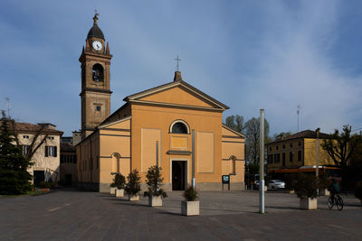 View of facade church of sorbolo, reggio emilia, italy