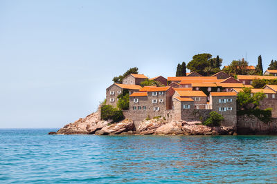 View of sea against clear sky