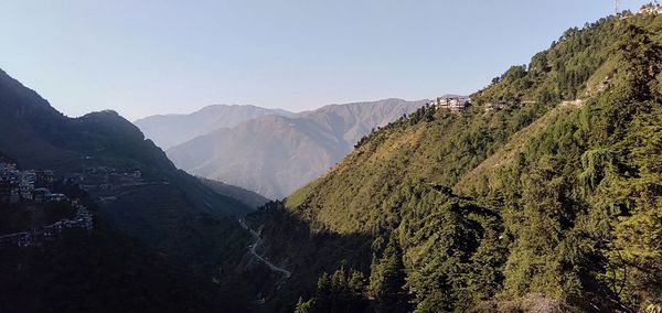 Scenic view of mountains against clear sky