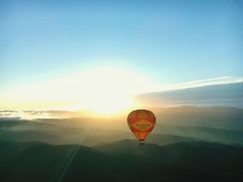 Scenic view of mountains at sunset