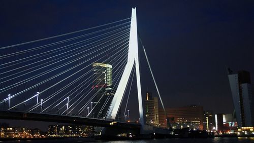 Low angle view of illuminated city at night