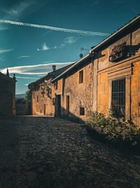Low angle view of old building against sky