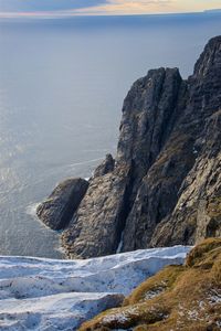 Scenic view of sea and rocks against sky