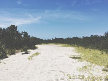 Scenic view of landscape against cloudy sky