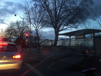 Traffic on road at night