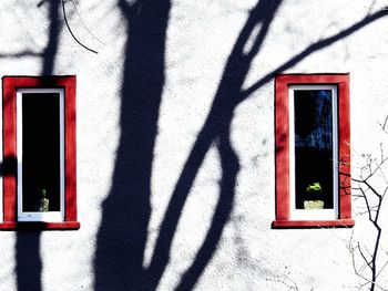 Shadow of window on building