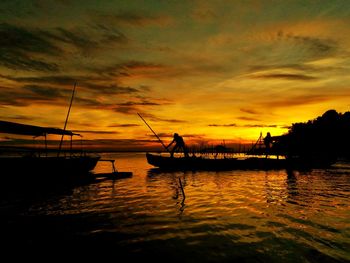 Scenic view of sunset over sea