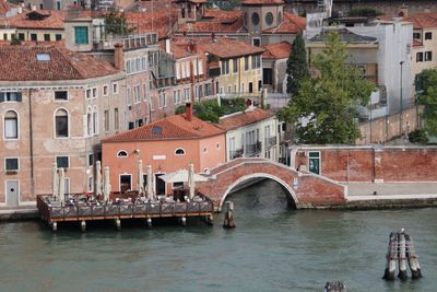 Bridge over canal in city