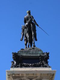 Monument of king alfonso xii on horseback in the park of the retirement of madrid