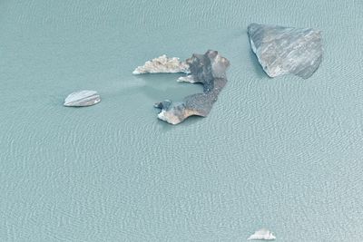 High angle view of water on table