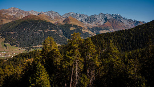 Panoramic view of mountains against sky