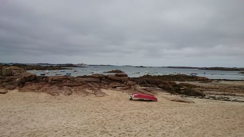 Scenic view of beach against sky