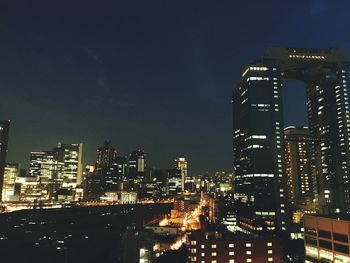 Illuminated city at night
