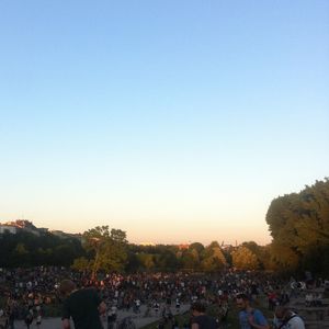 Group of people in front of crowd