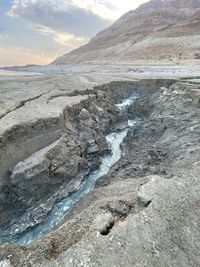 Scenic view of land against sky