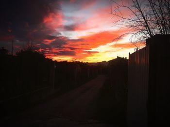 Panoramic view of illuminated sky at sunset