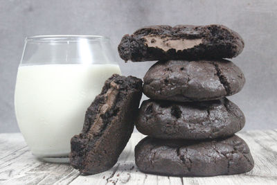 Close-up of cookies on table