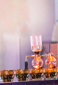 Close-up of wine glass on table