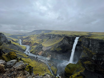 High angle view of landscape against sky