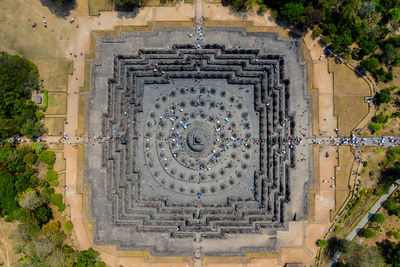 Aerial view of borobudur