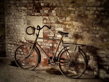 Bicycle parked in abandoned city