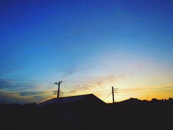 Low angle view of silhouette buildings against sky during sunset