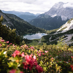 Scenic view of mountains against sky