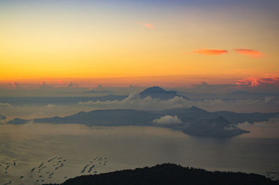 Scenic view of dramatic sky during sunset