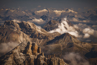 Scenic view of mountain range against sky