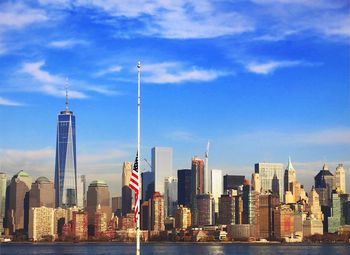 City skyline with waterfront