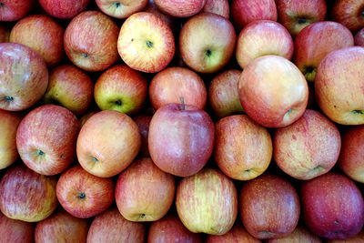 Full frame shot of apples for sale at market stall