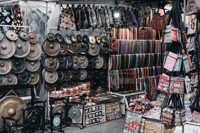 Objects for sale at market stall