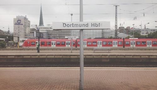 Train on railroad station platform