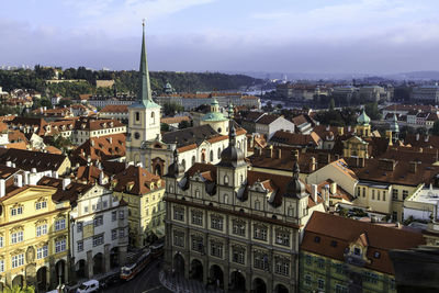 High angle view of town