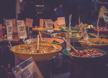 Variety of food for sale in market