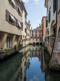 Canal amidst buildings against sky