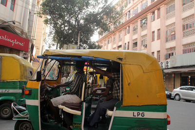 Vehicles on street in city