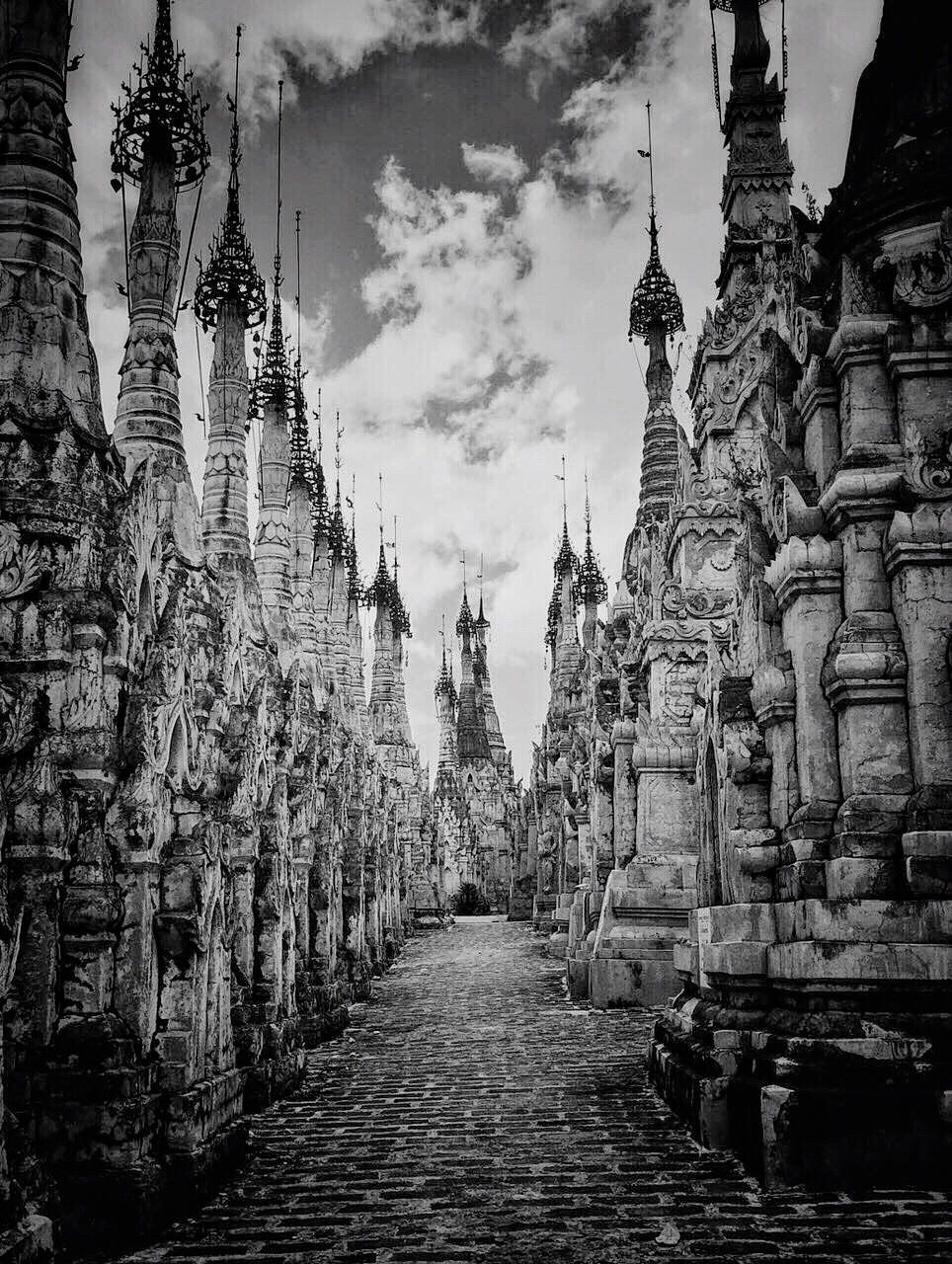 architecture, built structure, building exterior, the way forward, history, diminishing perspective, old, religion, place of worship, spirituality, sky, the past, steps, ancient, vanishing point, day, cobblestone, building, travel destinations, outdoors