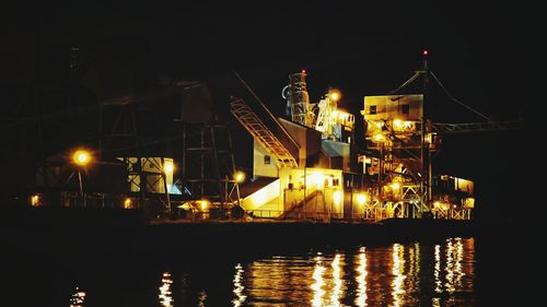 View of illuminated city at night