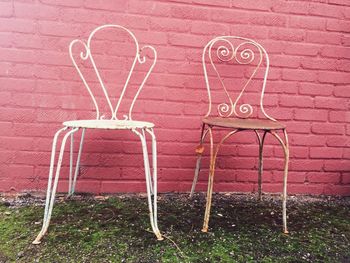 Chairs on pink chair