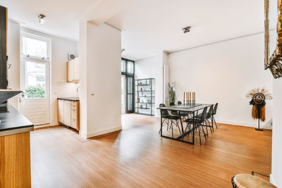 Empty chairs and tables at home